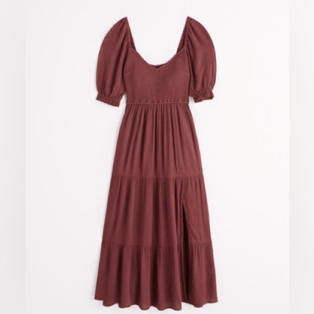 Abercrombie Short-Sleeve Smocked Midi Dress